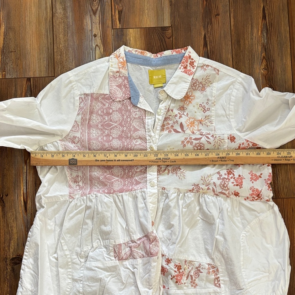 Anthropologie Patchwork Tunic Button Down From Ma… - image 5